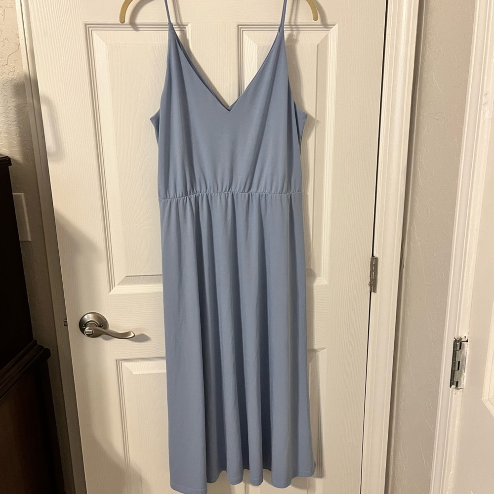 H&M Blue Spaghetti Strap Midi Sundress